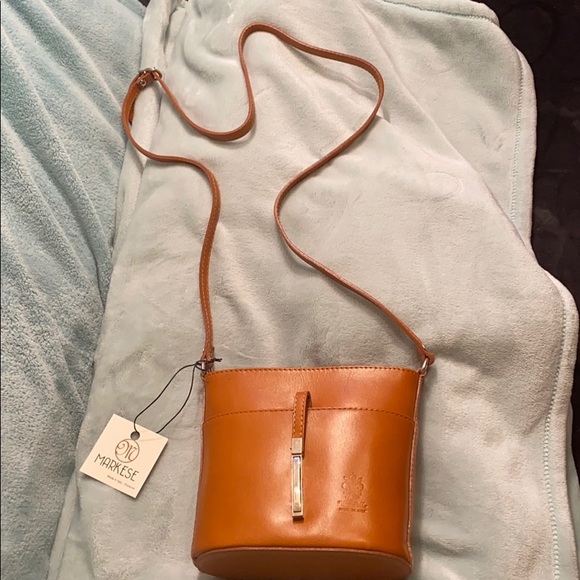 NWT Markese Made in Italy Leather Bucket Bag - Picture 3 of 13